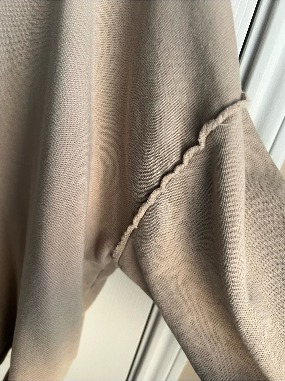 Eileen Fisher Taupe Crewneck Hoodie Sweater - Picture 3 of 7
